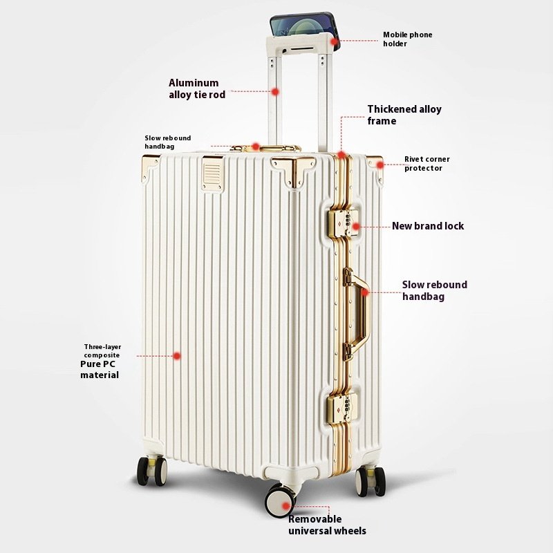 Suitcase Large Capacity Aluminium Frame Luggage - Image 4
