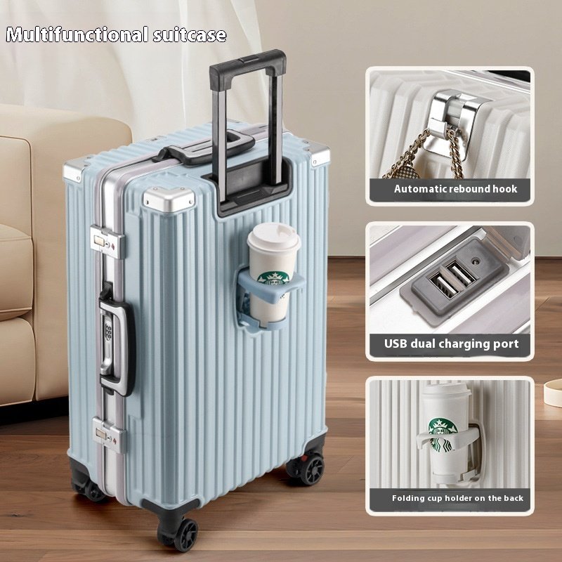 Trolley Password Universal Wheel Aluminum Frame Large Capacity Luggage - Image 2